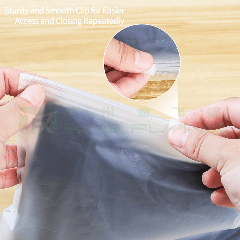 Custom Printing Matte Frosted Ziplock Plastic Packaging Bag For Garments