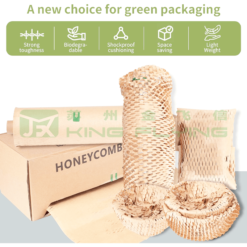 100% Recycle Eco-friendly Protective Honeycomb Buffer Wrapping Paper Roll
