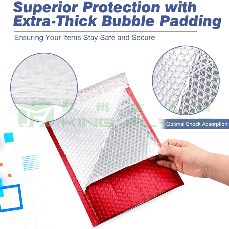 Free Sample Cosmetic Aluminum Metallic Bubble Packaging Mailer
