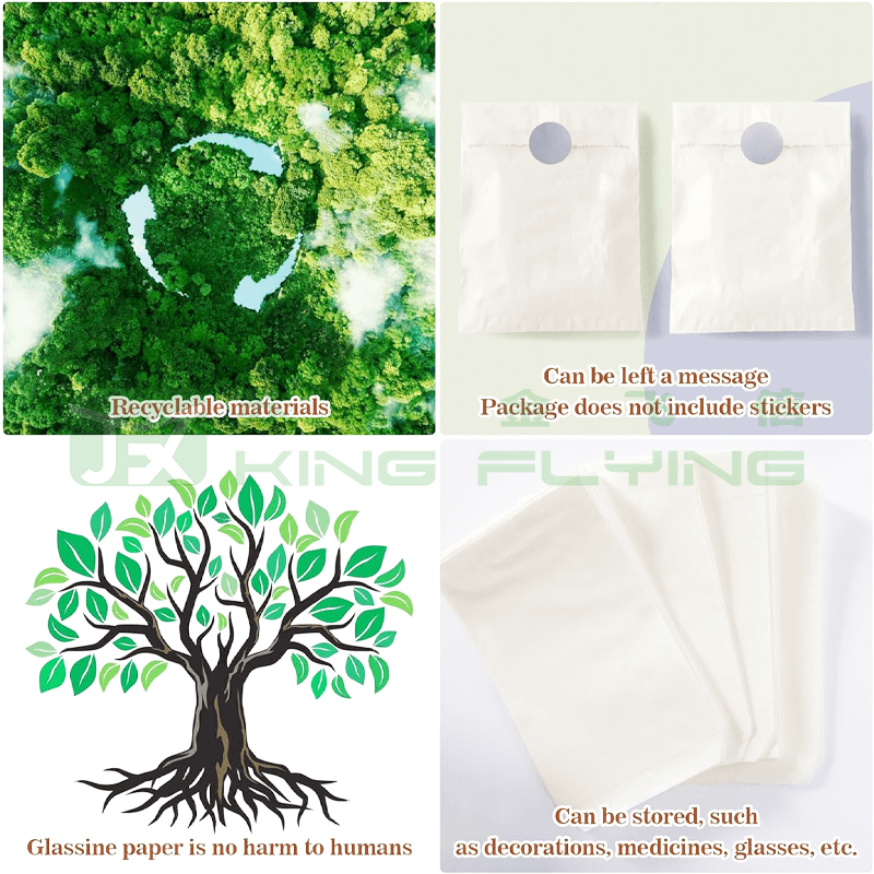 Custom Logo Biodegradable Waxed Glassine Paper Packaging Bag For Shoes