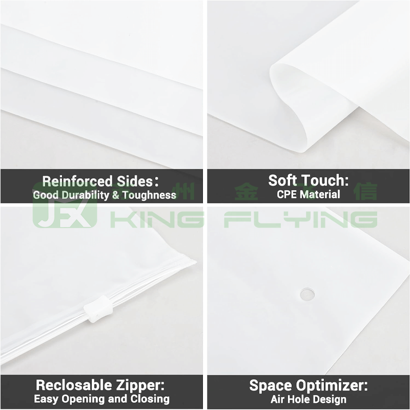 Hot Sale Clothes Zipper Custom Frosted Plastic Packaging Bag