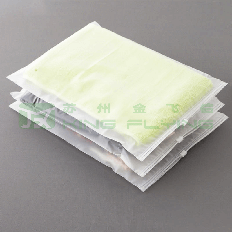 Custom Zipper Zip Lock Transparent Frosted Plastic Garment Packaging Bag