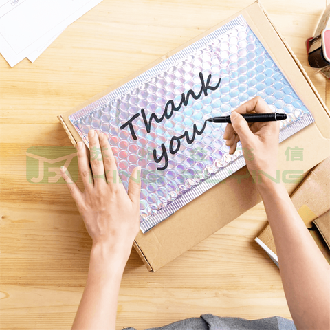 Festival Gift Shipping Wrap Metallic Bubble Padded Aluminum Mailing Bag