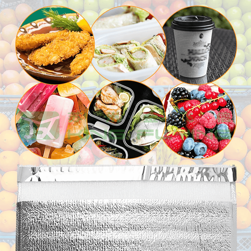 Custom Disposable Aluminium Foil Ice Cooler Thermal Insulated Packaging Bag