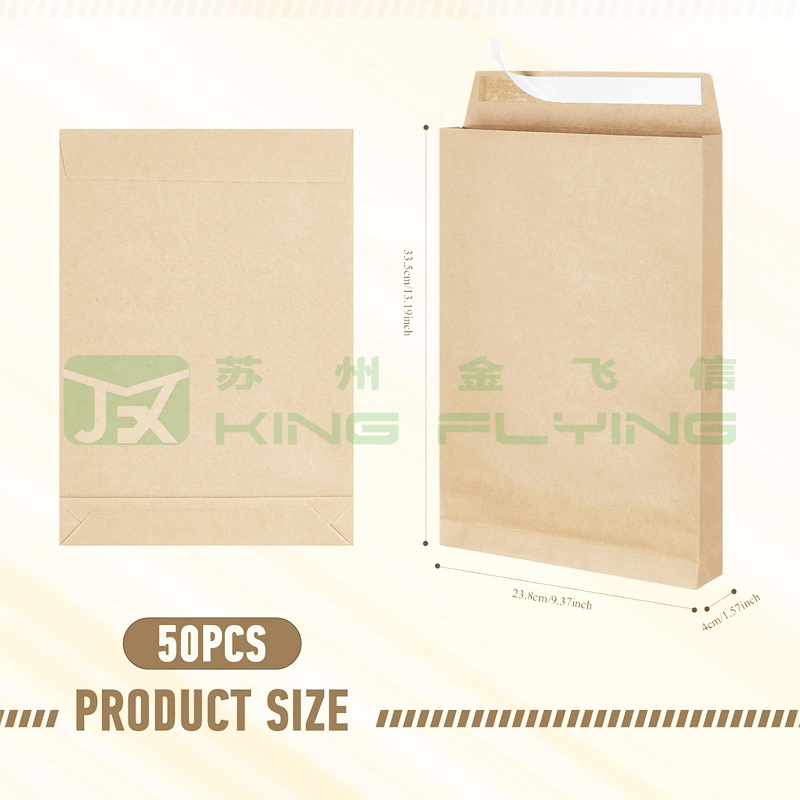 Biodegradable Recycled Custom Printed Thick Express Kraft Paper Packaging Bag