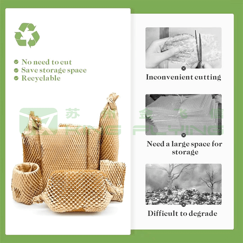 Christmas Kraft Honeycomb Paper Packaging Roll For Gift Wrapping
