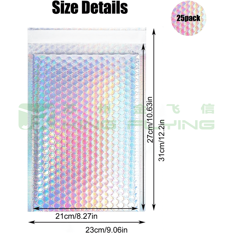 Custom Logo Metallic Bubble Aluminum Foil Shipping Express Packaging Bag