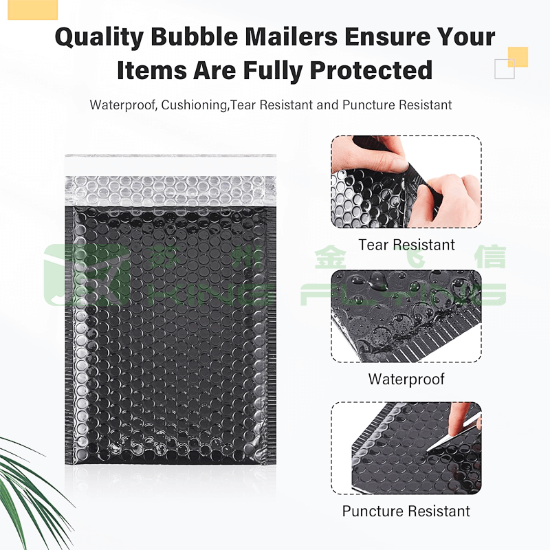 China Online Shopping Custom Holographic Metallic Bubble Packaging Bag