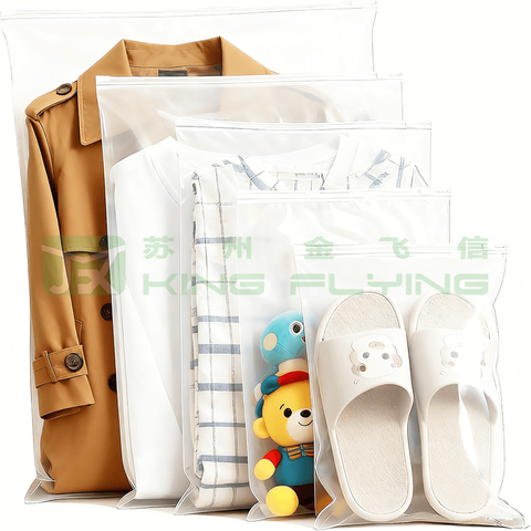 Wholesale Frosted Plastic Poly Slider Zipper Bag For T-shirt Packaging