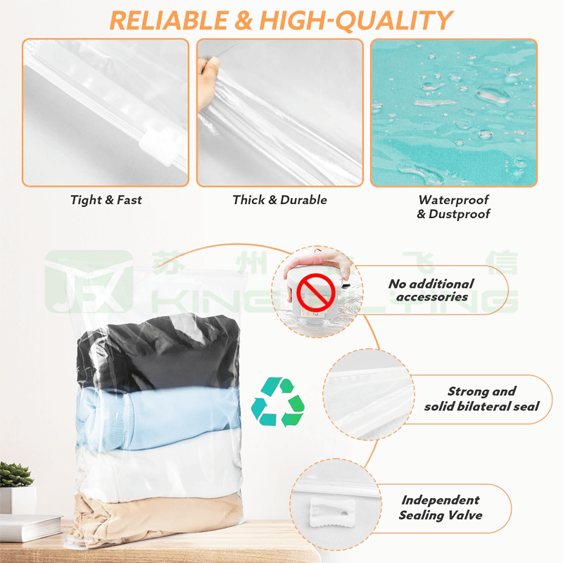 Custom Printed Eco Reusable Plastic Frosted Zipper Bag For Clothing