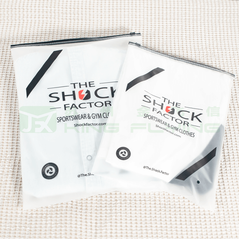 Custom Frosted Zipper Plastic Bag For Tshirt Packaging