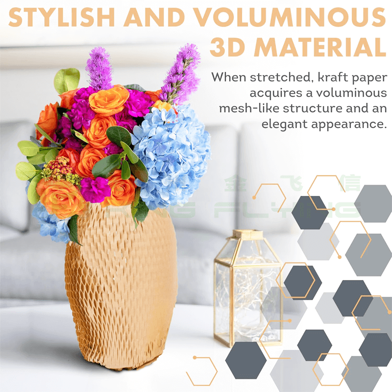 100% Recyclable Protective Wrapping Buffer Packaging Honeycomb Cushion Paper Roll