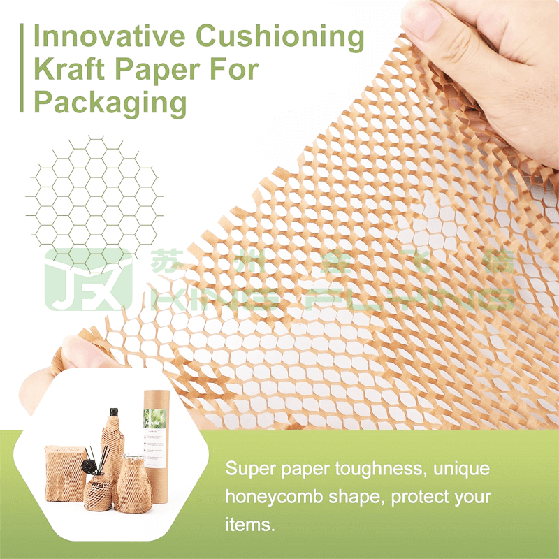 Biodegradable Eco-friendly Shockproof Wrapping Recyclable Honeycomb Cushion Paper Roll
