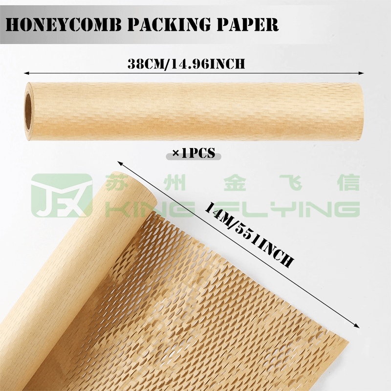 Protective Kraft Paper Perforated-Packing Honeycomb Cushion Roll For Gift Parcel
