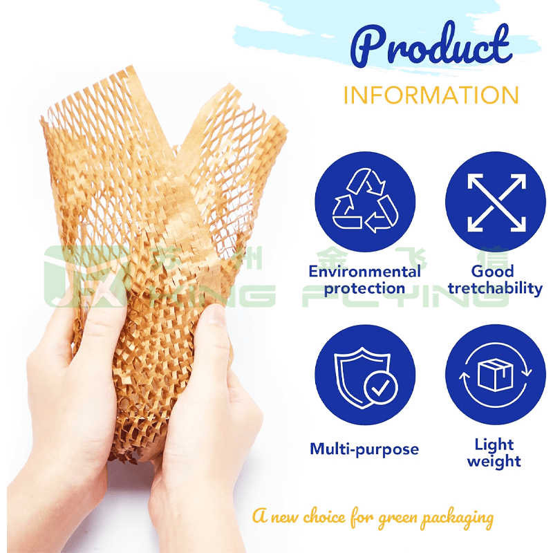 Logo Custom Honeycomb Kraft Paper Packaging Wrapping Cushion Sheet