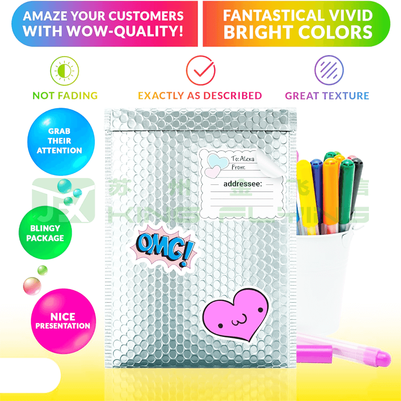 Waterproof Factory Metallic Bubble Mailer For Christmas Gifts Packaging