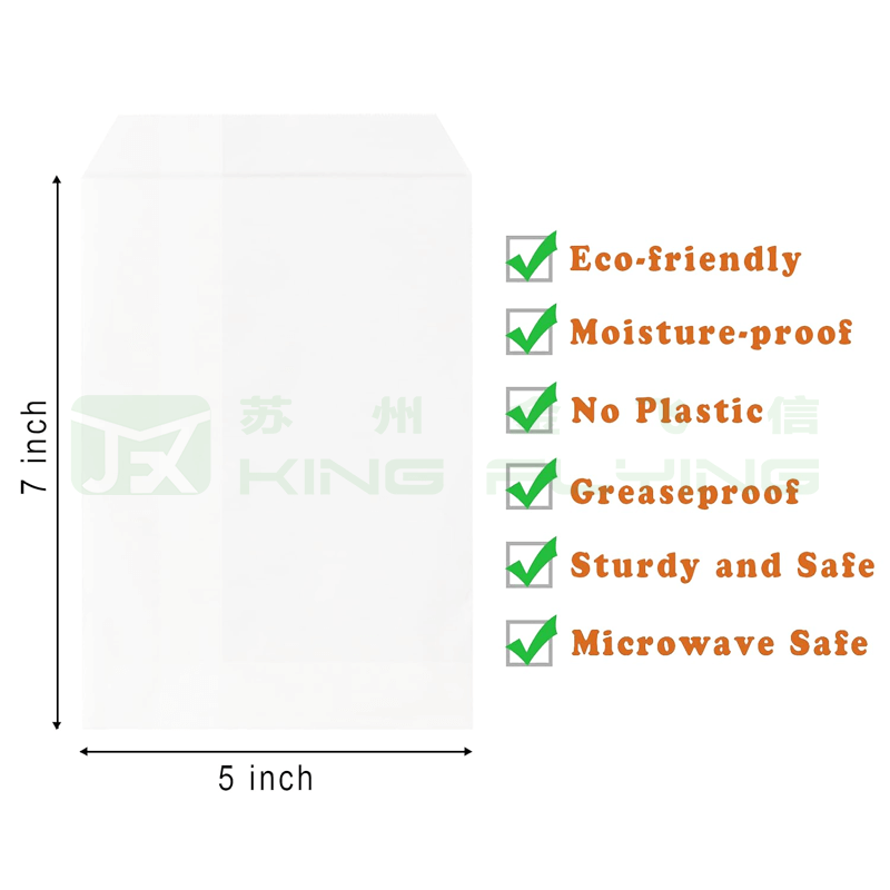 Eco-Friendly Waterproof Biodegradable Frosted Glassine Paper Bag For Clothing Packaging