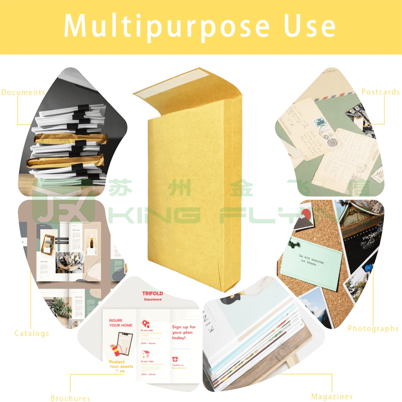 Eco-friendly Printed Logo High Quality Kraft Paper Packaging Envelope