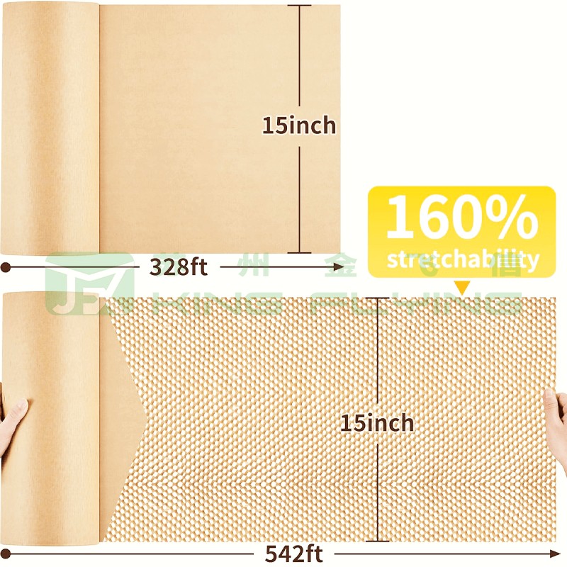 Biodegradable Honeycomb Kraft Paper Roll For Christmas Wrapping