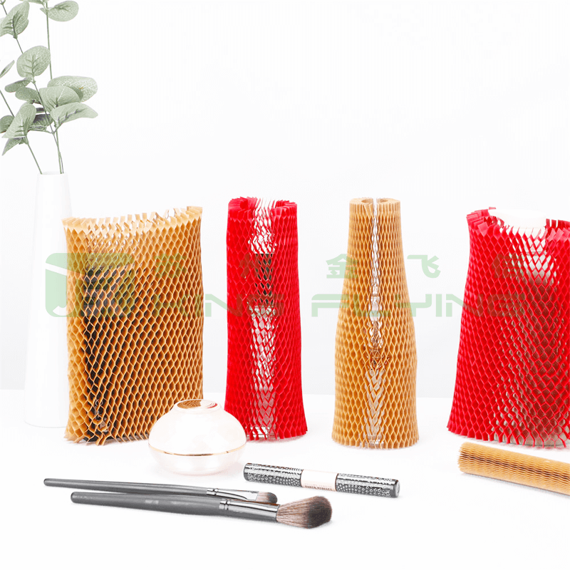 Eco Friendly Wine Glass Bottle Honeycomb Kraft Wrapping Cushioning Sleeve