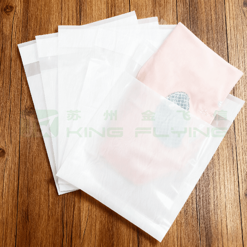 Biodegradable Printed Logo Eco-Friendly Recyclable Shopping Glassine Paper Bag