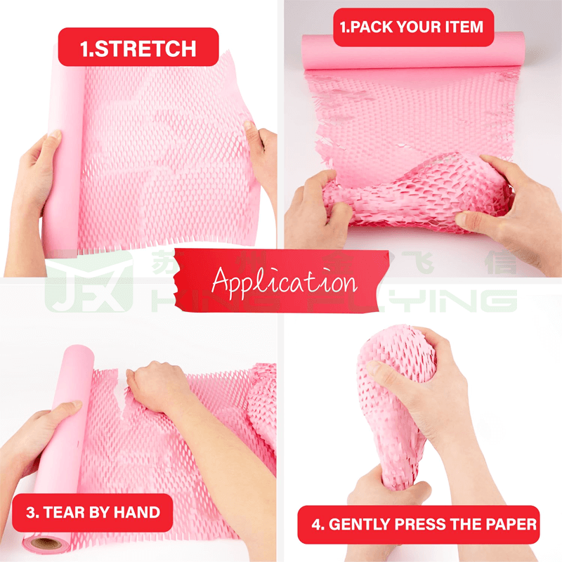 Eco-friendly Biodegradable Recyclable Kraft Wrapping Paper Roll With Honeycomb Cushion