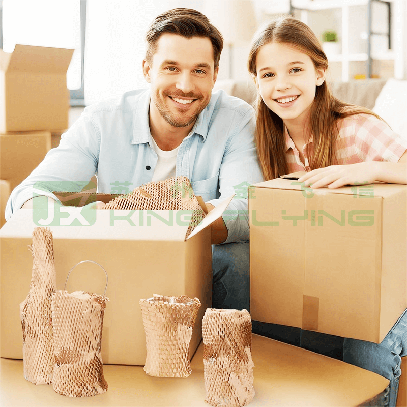 Logo Custom Honeycomb Kraft Paper Packaging Wrapping Cushion Sheet