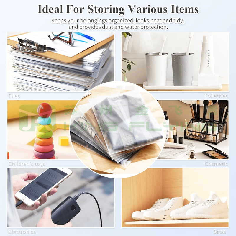 High Quality Custom Plastic Ziplock Garment Bag For T-Shirts Packaging