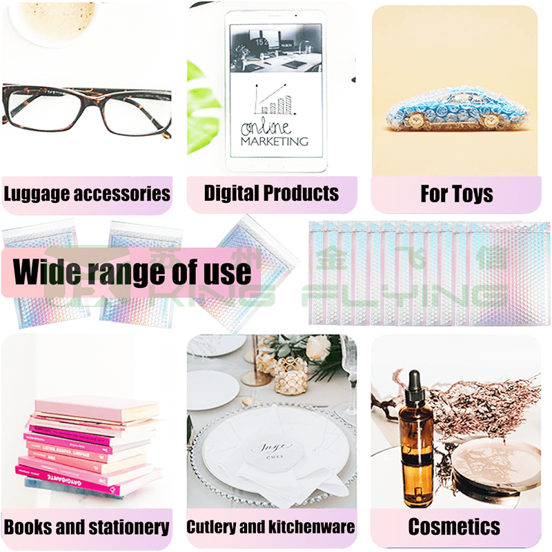 Custom Logo Waterproof Metallic Bubble Shiny Courier Packaging Bag