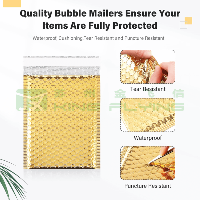 Popular Printed Travel T-shirts Metallic Packaging Bubble Mailer