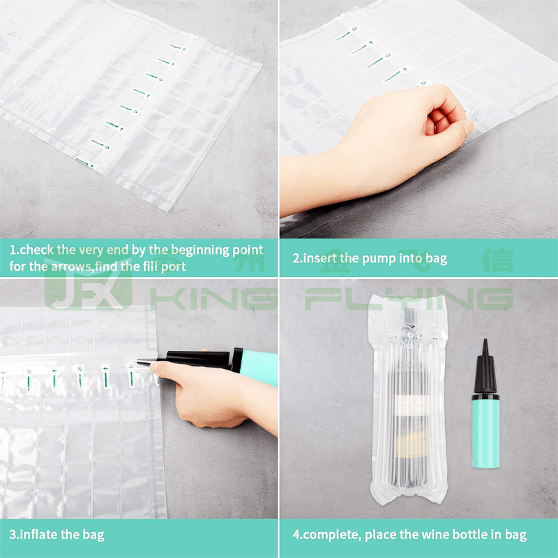 Custom Eco-Friendly Clear Plastic Inflatable Wrap Air Column Packaging Bag