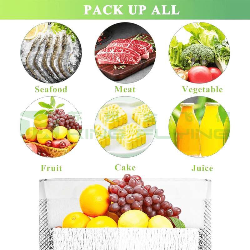 Food Delivery Thermal Insulated Bag With Aluminized Pearl Cotton Lining