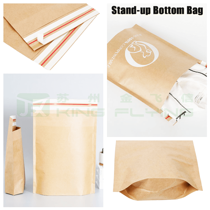 Custom Logo E-Commerce Apparel Packaging Eco-Friendly Kraft Postal Paper Bag