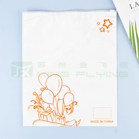 Custom Printed Frosted Plastic Slider Apparel Ziplock Bag