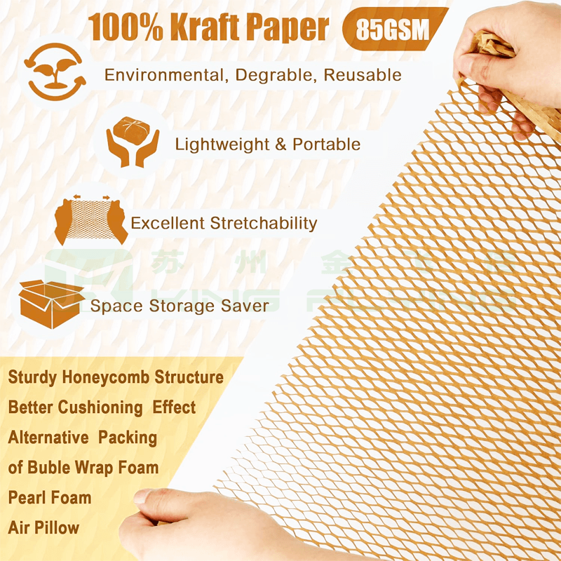 Lightweight Strong Honeycomb Paper Roll For Wrapping Padding