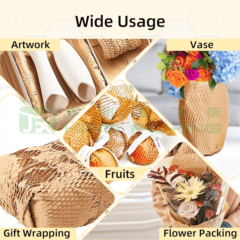 Biodegradable Eco-friendly Shockproof Wrapping Recyclable Honeycomb Cushion Paper Roll