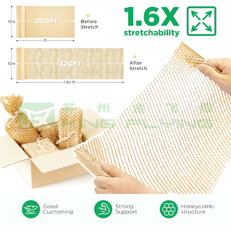 Decomposable Honeycomb Kraft Cushion Paper Roll For Shock Resistance