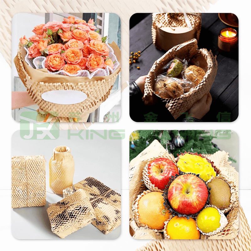 Protective Kraft Paper Perforated-Packing Honeycomb Cushion Roll For Gift Parcel