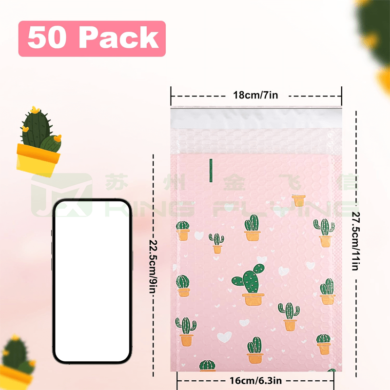 Custom Printed Poly Bubble Mailer For Jewelry Cushioned Shipping Packaging