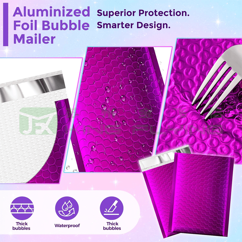 Gorgeous Metallic Bubble Mailers Waterproof Aluminum Film Padded Packaging Envelope