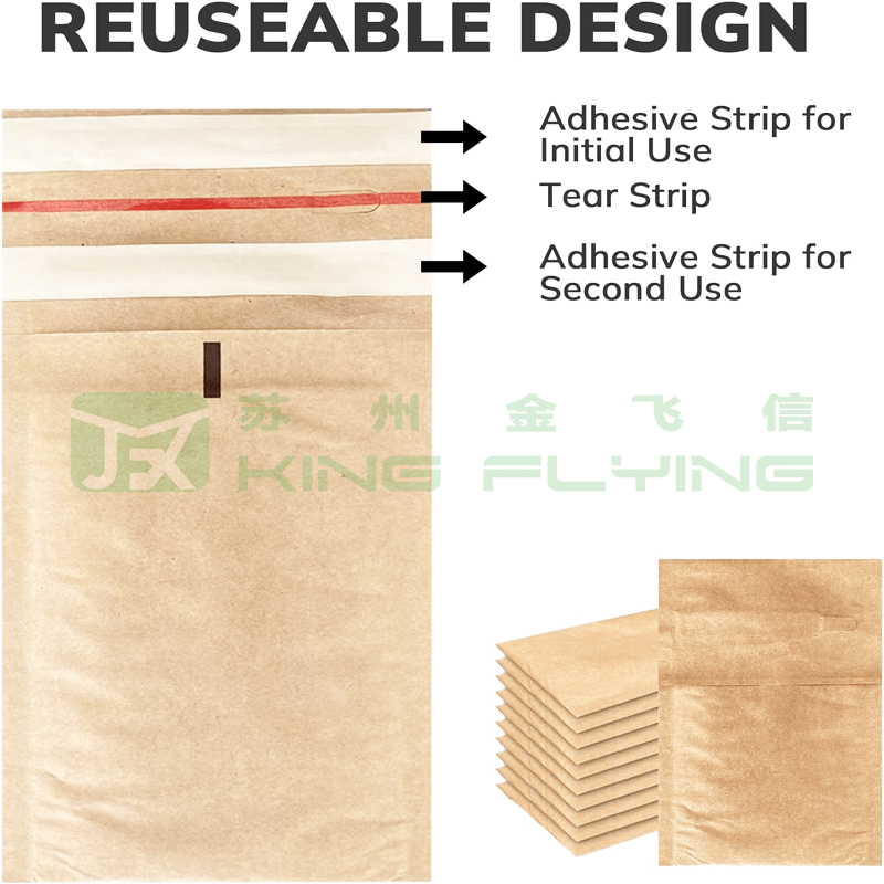 No Plastic Eco-Friendly 100% Recyclable Padded Honeycomb Kraft Packaging Envelope