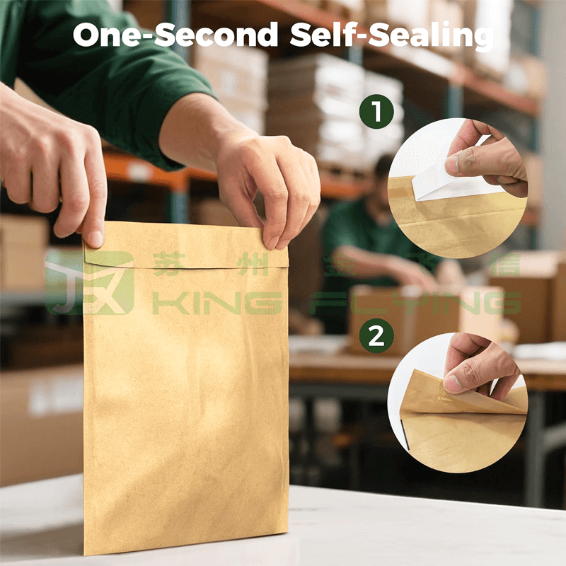 No Plastic Eco-Friendly 100% Recyclable Padded Honeycomb Kraft Packaging Envelope