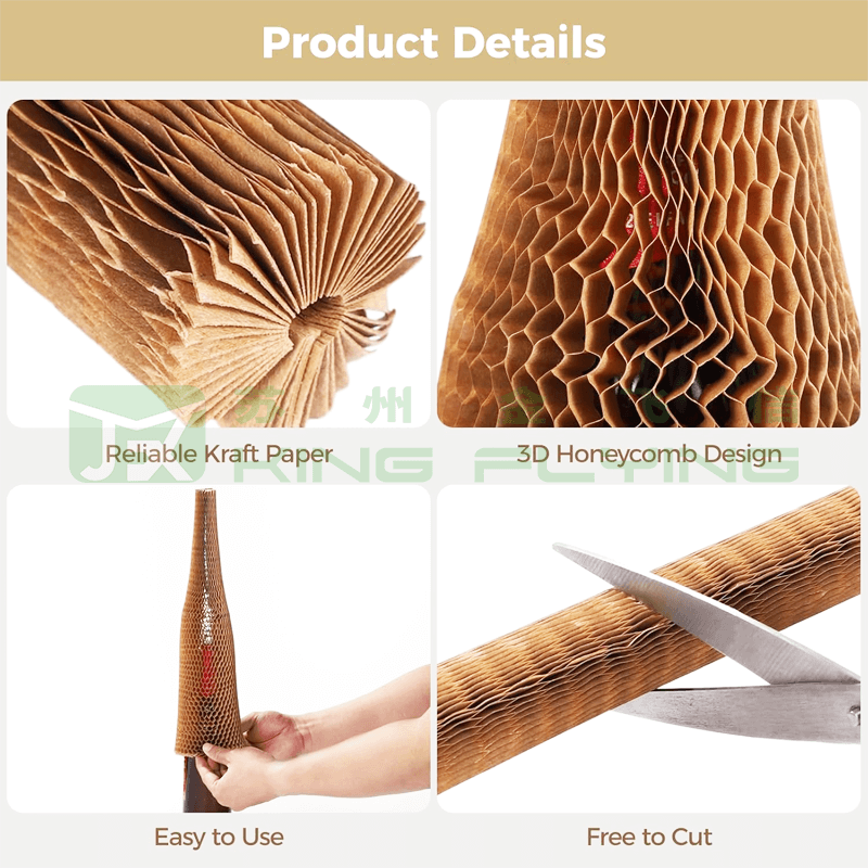 Degradable Honeycomb Paper Mesh Sleeve For Glass Bottle Packaging