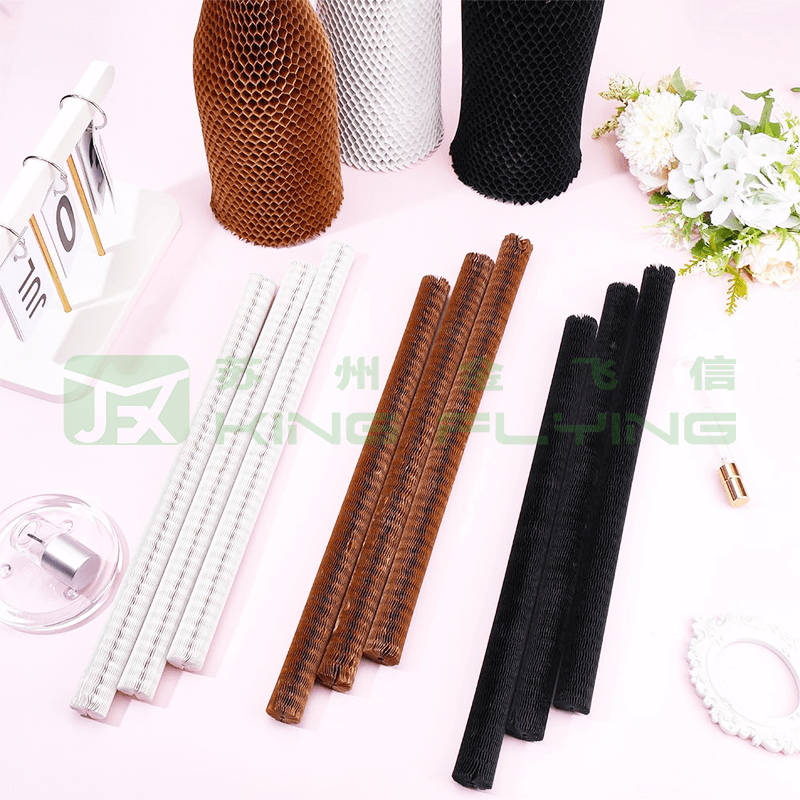 Degradable Honeycomb Paper Mesh Sleeve For Glass Bottle Packaging