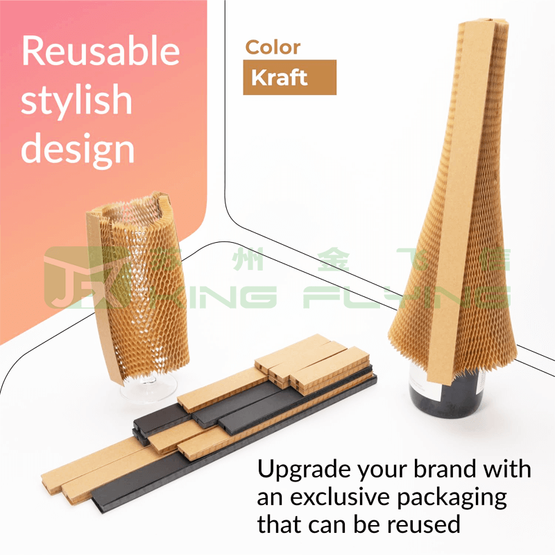 Custom Biodegradable Kraft Paper Honeycomb Wrap Sleeve For Fragile Products