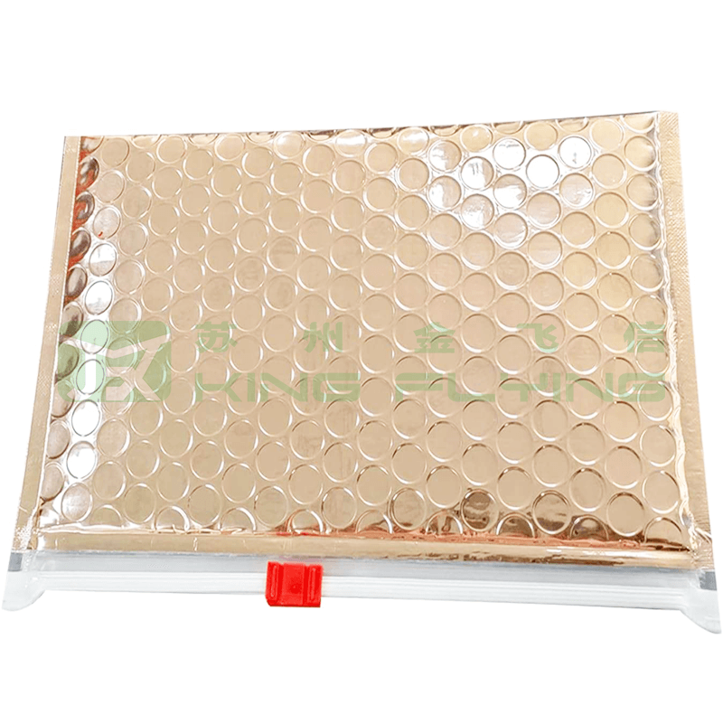 Free Sample Custom Metallic Bubble Zipper Mailer For Cloth Packaging