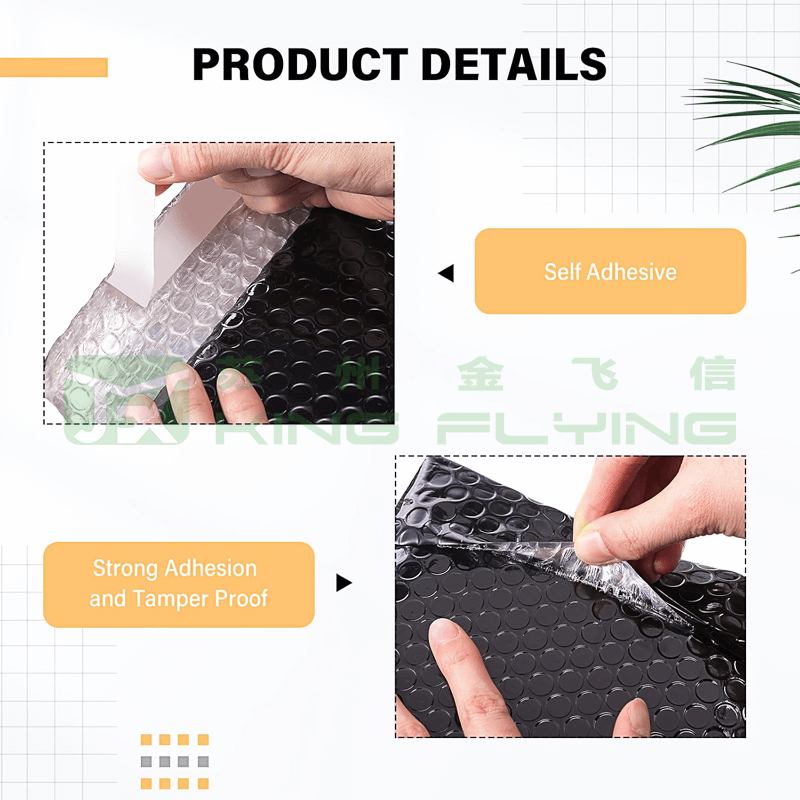 China Online Shopping Custom Holographic Metallic Bubble Packaging Bag