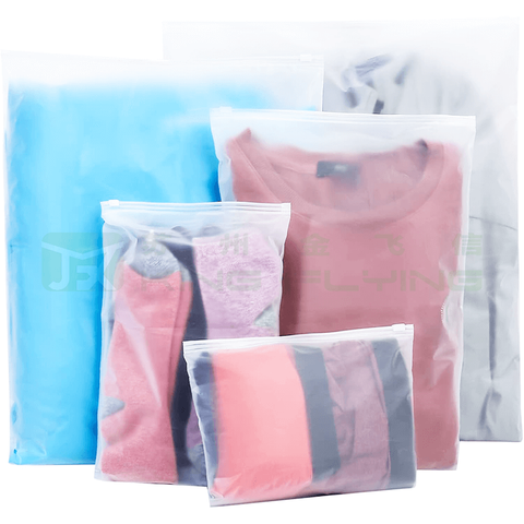 Custom Printing Matte Frosted Ziplock Plastic Packaging Bag For Garments