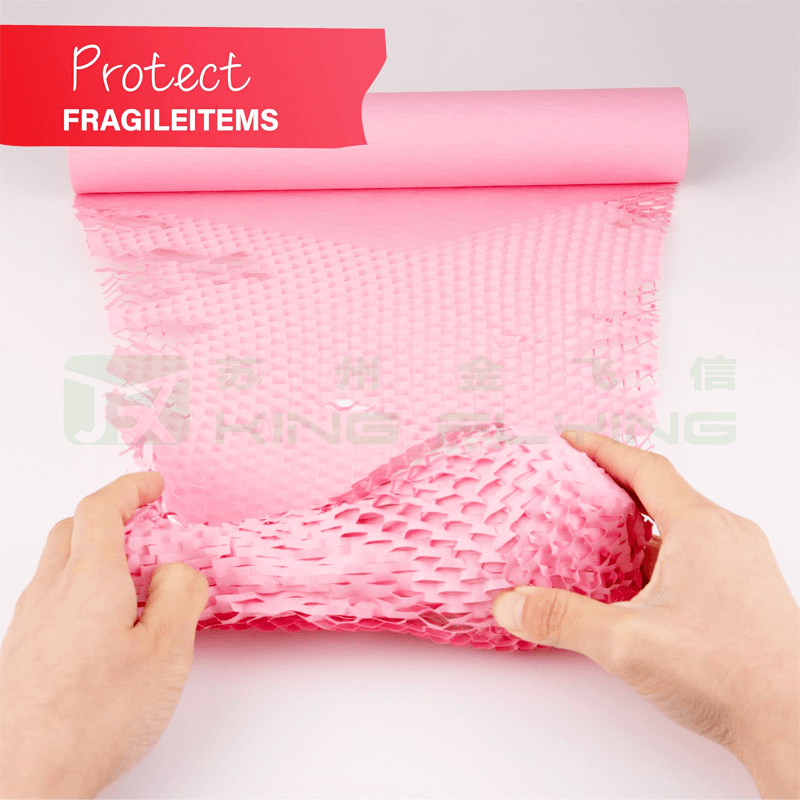 Eco-friendly Biodegradable Recyclable Kraft Wrapping Paper Roll With Honeycomb Cushion