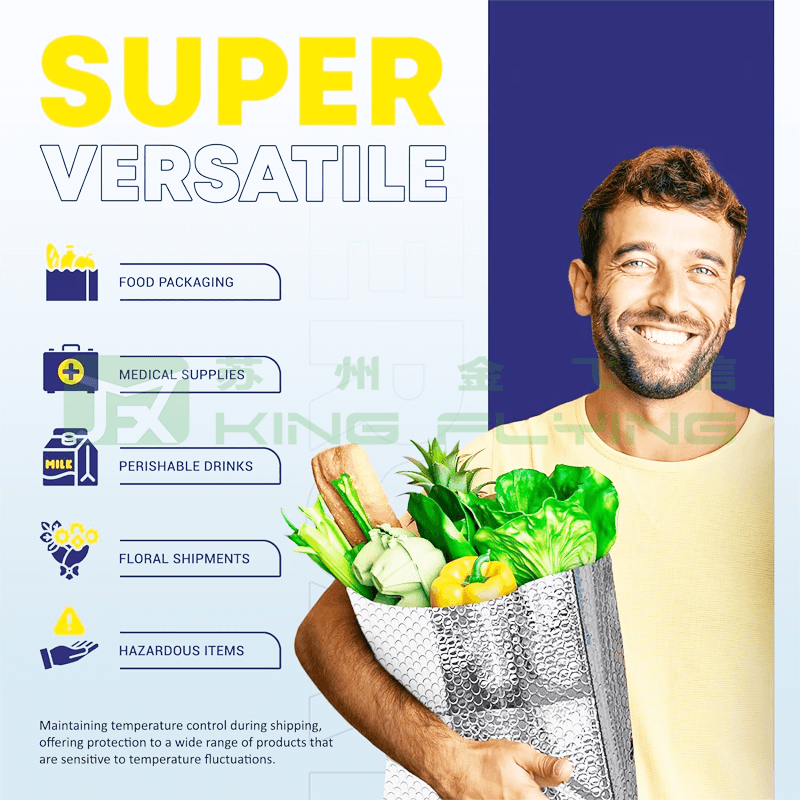 Seal Aluminum Foil Thermal Hot Food Delivery Cooler Packaging Bag